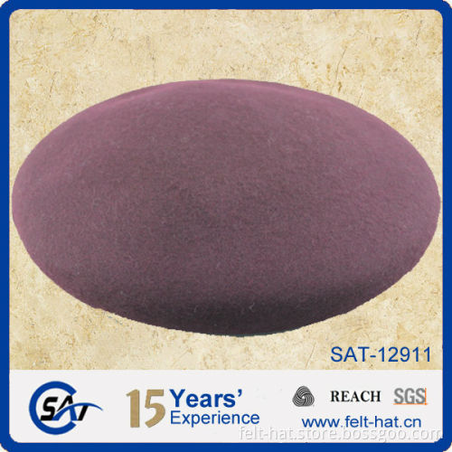 red wool beret hat, pure smooth wool felt hat